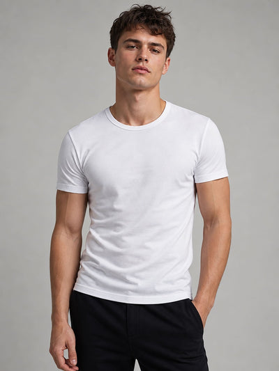 Slim Fit Cotton T-Shirt – White