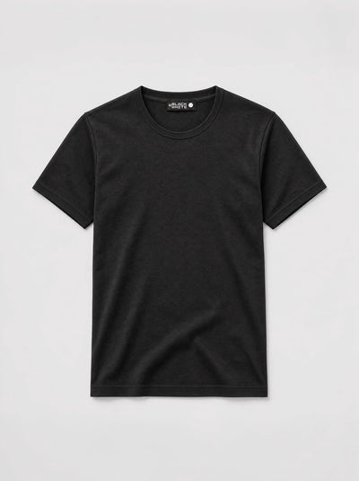 Slim Fit Cotton T-Shirt – Black