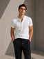 Relaxed Fit Henley T-Shirt – White