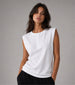 Relaxed Fit Sleeveless Henley T-Shirt – White