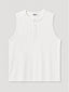 Relaxed Fit Sleeveless Henley T-Shirt – White