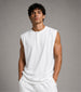 Relaxed Fit Sleeveless Henley T-Shirt – White