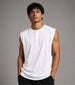 Relaxed Fit Sleeveless Henley T-Shirt – White