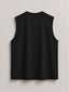 Relaxed Fit Sleeveless Henley T-Shirt – Black