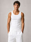 Basic Ribbed Tank Top – White
