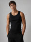 Basic Ribbed Tank Top – Black