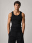 Basic Ribbed Tank Top – Black