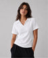 Relaxed Fit Textured Polo T-Shirt – White