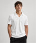 Relaxed Fit Textured Polo T-Shirt – White
