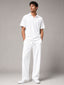 Relaxed Fit Interlock Polo Set White