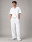 Relaxed Fit Interlock Polo Set White