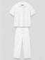 Relaxed Fit Interlock Polo Set White