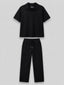 Relaxed Fit Interlock Polo Set Black