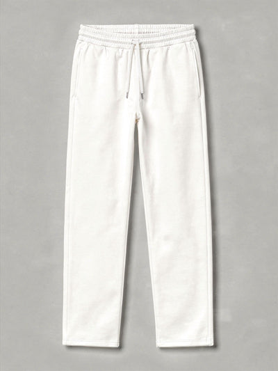 Relaxed Fit Straight Interlock Trousers White