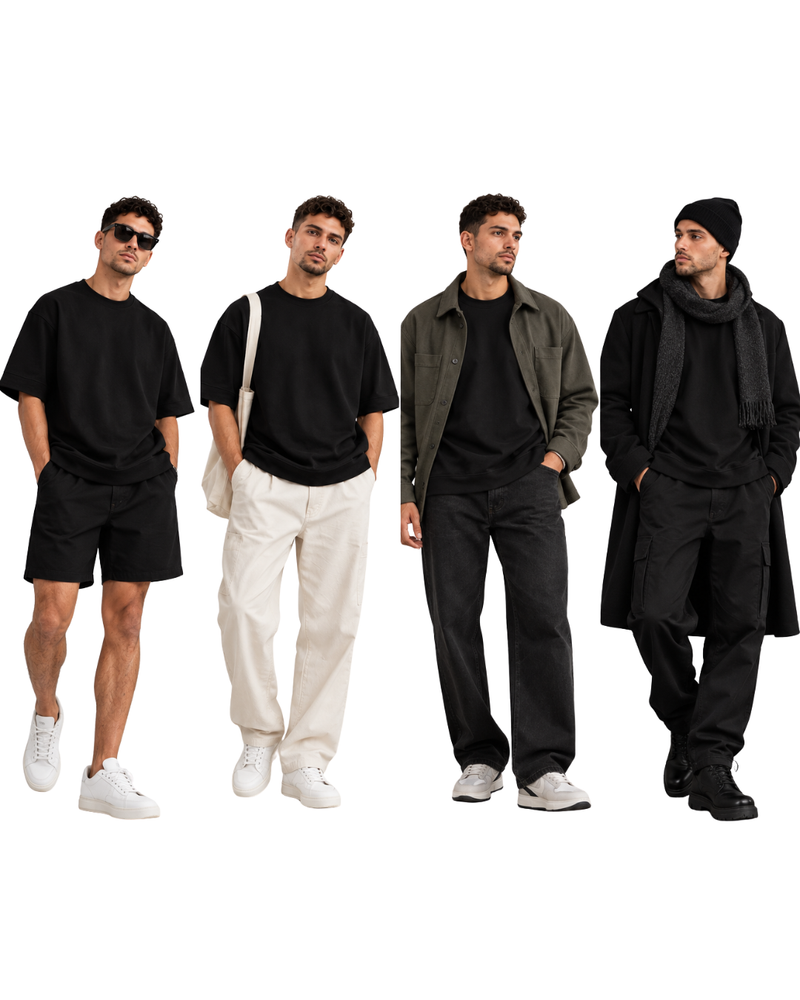 Oversized Tee Bundle (3-Pack) – Black