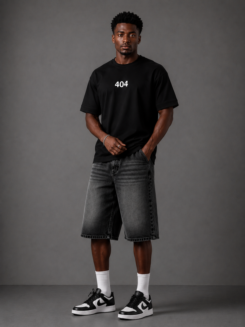 Error 404 Oversized Tee – Black