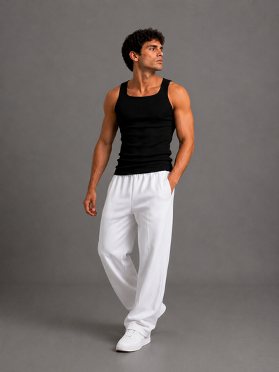 Basic Ribbed Tank Top – Black