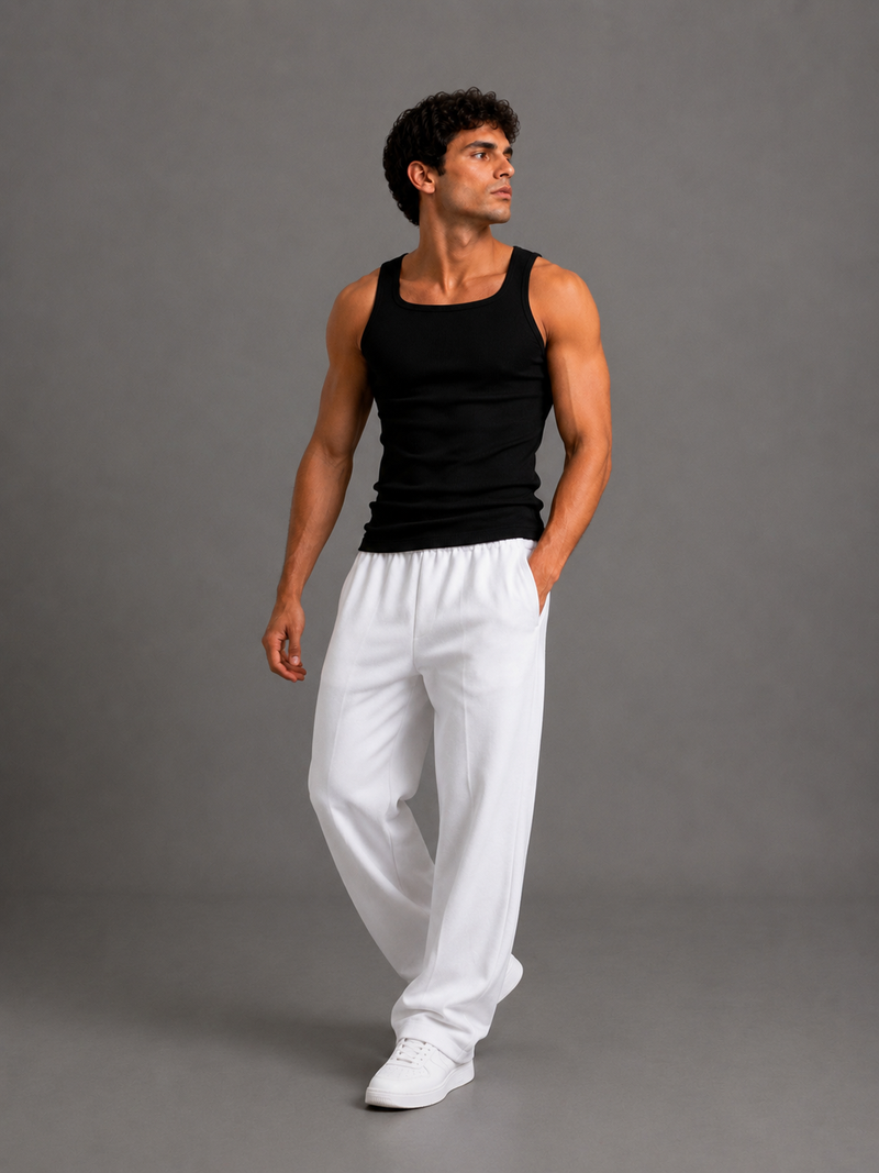 Basic Ribbed Tank Top - Black