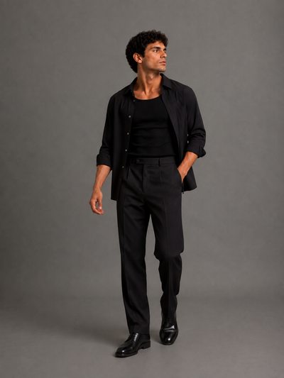 Basic Ribbed Tank Top – Black
