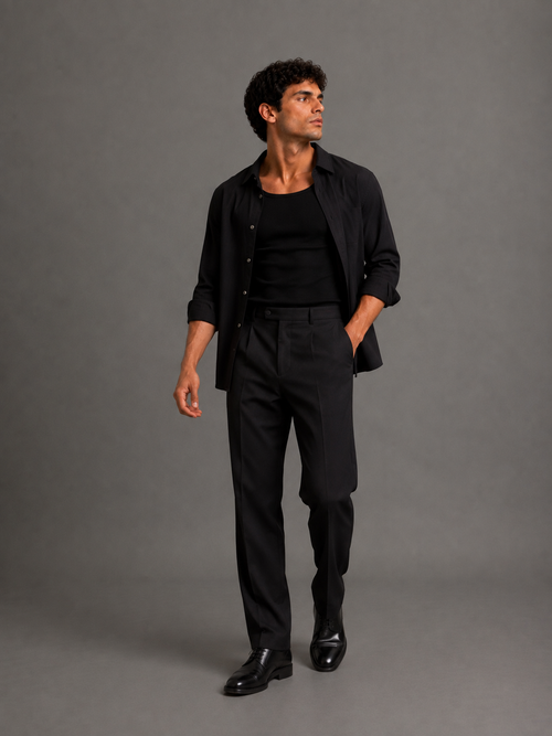Basic Ribbed Tank Top – Black