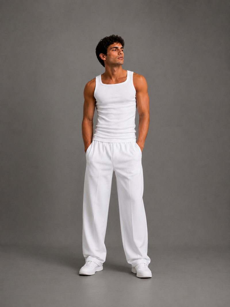 Basic Ribbed Tank Top – White