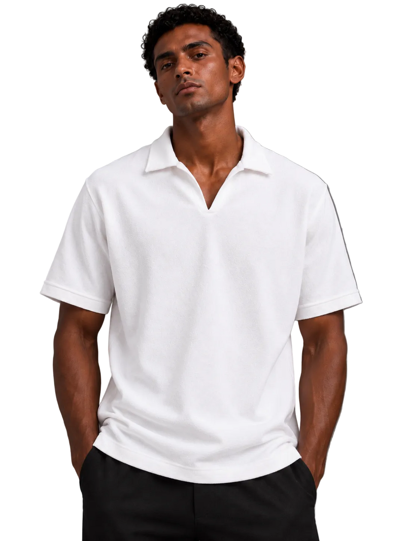 Interlock Polo Tee – White