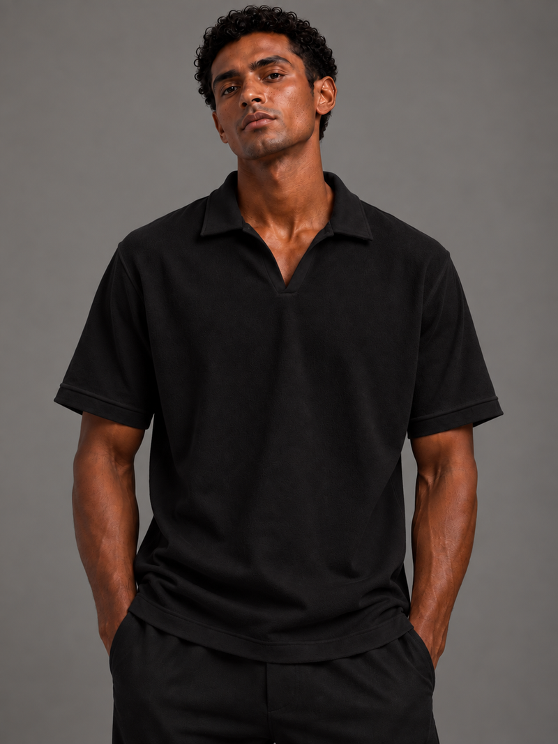 Interlock Polo Tee – Black