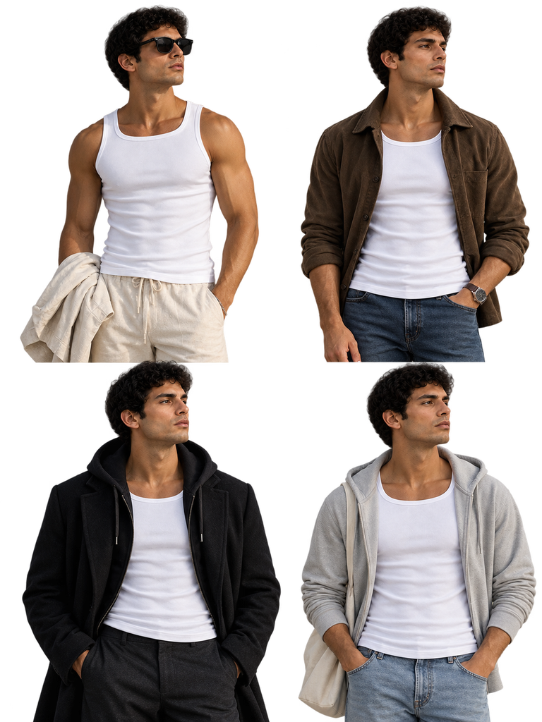 Ribbed Tank Top Bundle (3-Pack) – White