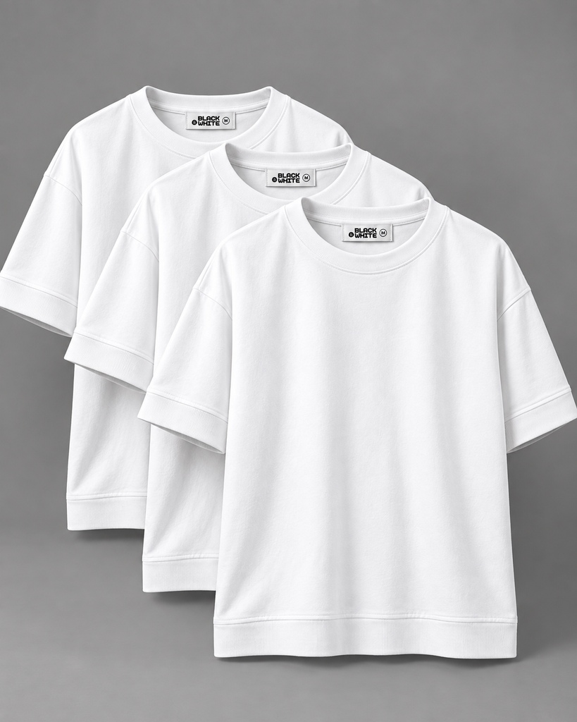 Oversized Tee Bundle (3-Pack) – White
