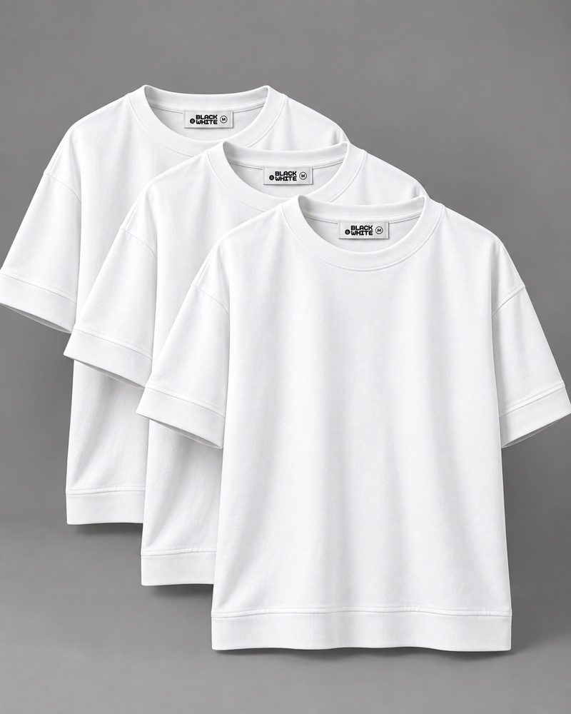 Oversized Tee Bundle (3-Pack) – White