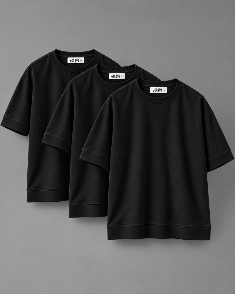 Oversized Tee Bundle (3-Pack) – Black