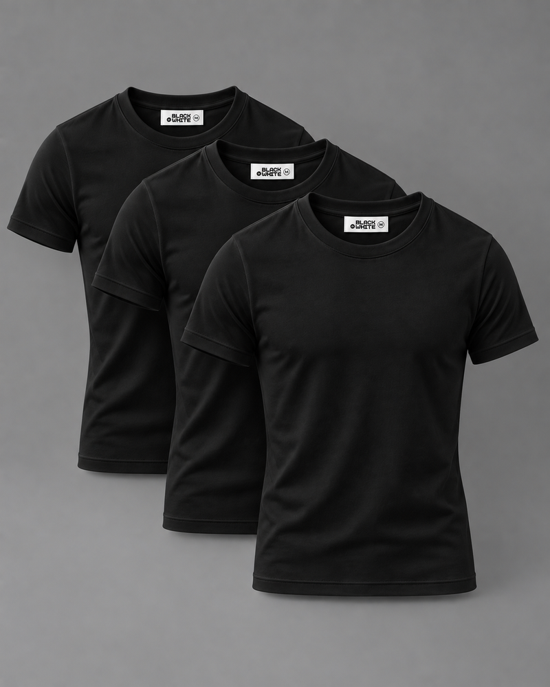 Slim Fit Tee Bundle (3-Pack) – Black