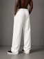 Pleated Wide-Leg Interlock Trousers - White