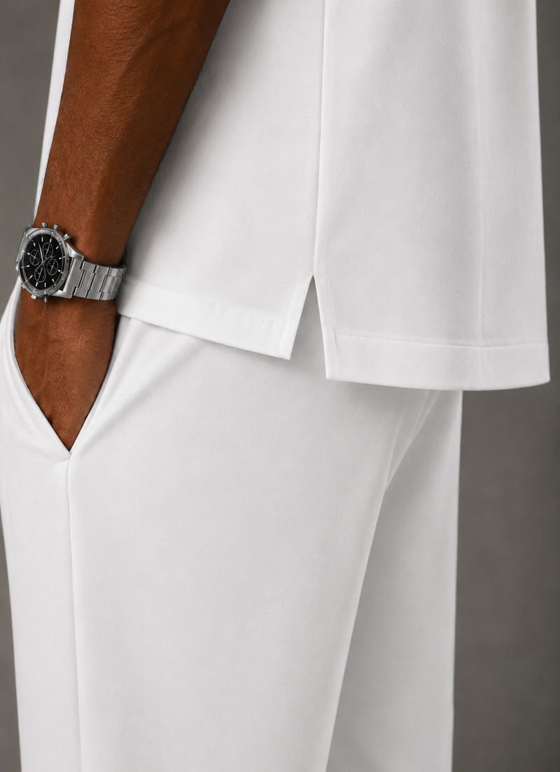 Interlock Polo Tee – White