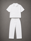 Relaxed Fit Interlock Polo Set White