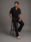 Relaxed Fit Interlock Polo Set Black