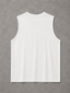 Relaxed Fit Sleeveless Henley T-Shirt – White