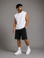 Relaxed Fit Sleeveless Henley T-Shirt – White