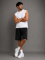 Relaxed Fit Sleeveless Henley T-Shirt – White
