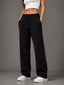 Relaxed Fit Straight Interlock Trousers Black