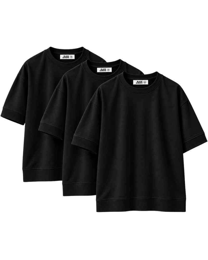 Oversized Tee Bundle (3-Pack) – Black
