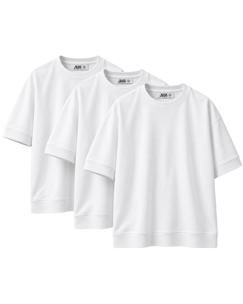 Oversized Tee Bundle (3-Pack) – White