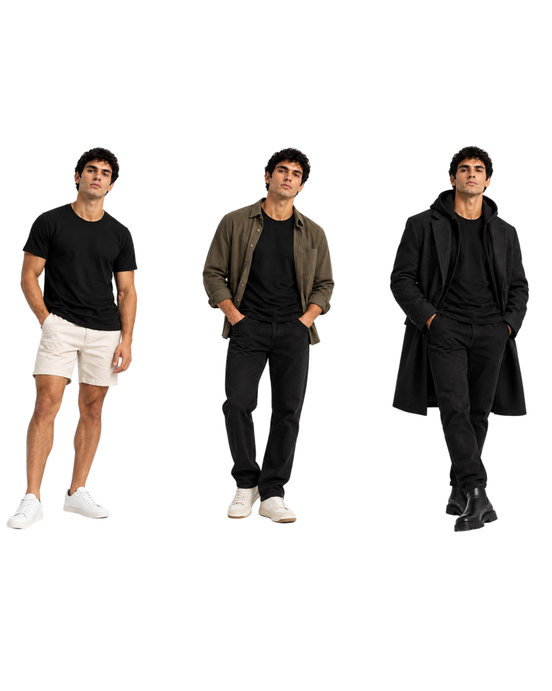 Slim Fit Tee Bundle (3-Pack) – Black