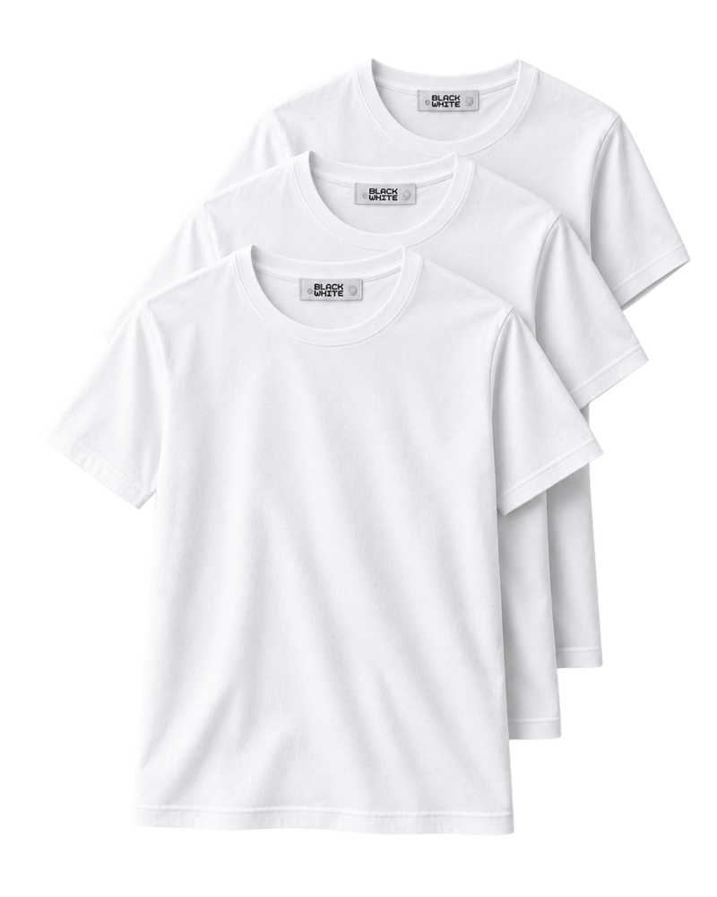 Slim Fit Tee Bundle (3-Pack) – White