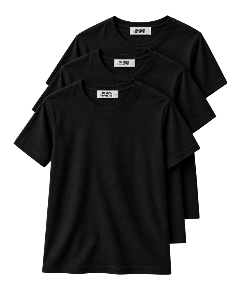 Slim Fit Tee Bundle (3-Pack) – Black