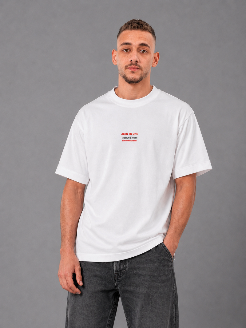 Zero to One Oversized Heavyweight Tee – White